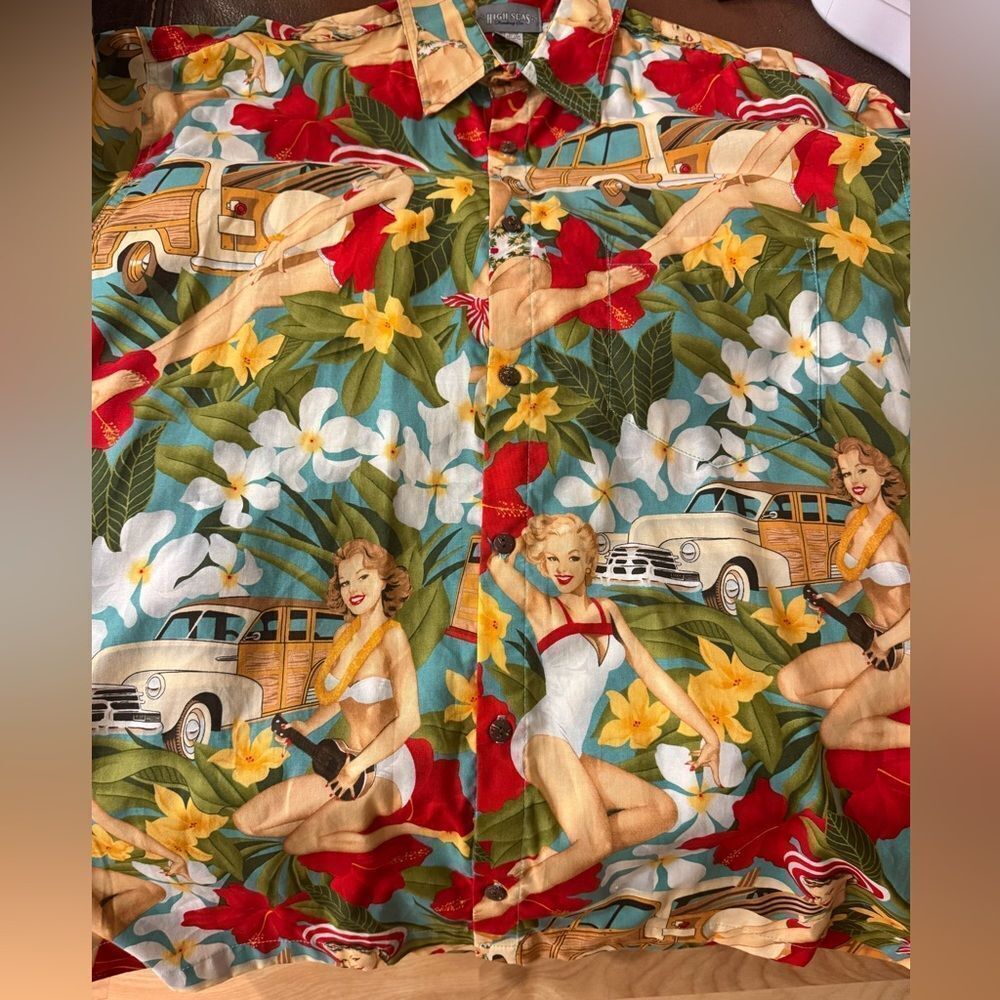 Men's Tropical Print Shirt - High Seas
